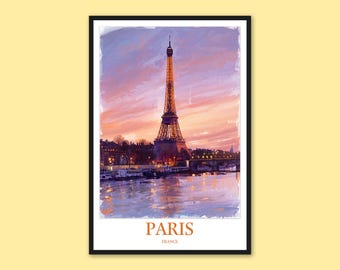 Print Eiffeltoren Parijs: reisposter, muurkunst Frankrijk