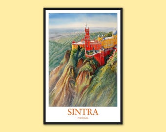Sintra Portugal Print: Pena Palace Travel Poster