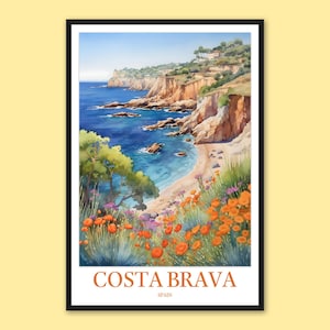 Costa Brava Travel Poster: Spain Coastal Art Print
