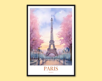 Paris Eiffel Tower Print: France Travel Wall Art