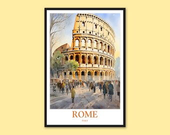 Rome Colosseum Print: Italy Travel Wall Art