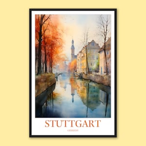 Stuttgart Print Art Stuttgart Poster Stuttgart Wall Art Stuttgart Wall Decor Stuttgart Travel Wall Art Germany Wall Art Stuttgart Gift Lover