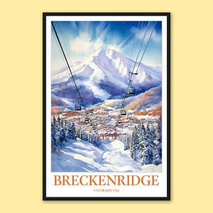Breckenridge Colorado-reisposter: muurkunst skistad