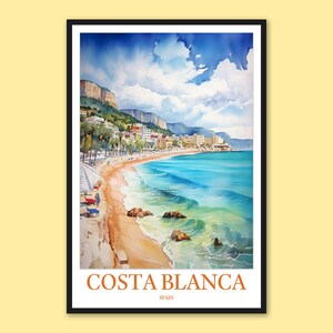 Costa Blanca Poster Costa Blanca Travel Print Wall Art Costa Blanca Wall Decor Costa Blanca Print Costa Blanca Coast Travel Wall Art Spain