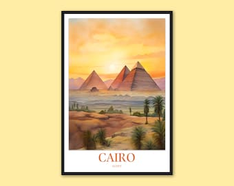 Cairo Print Art Cairo Poster Cairo Wall Art Cairo Wall Decor Cairo Travel Wall Art Egypt Pyramid Wall Art Cairo Gift Cairo Pyramids Poster