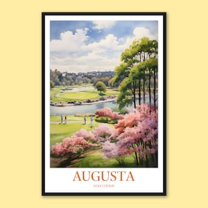 Augusta Golf Course Travel Poster: Framed Wall Art