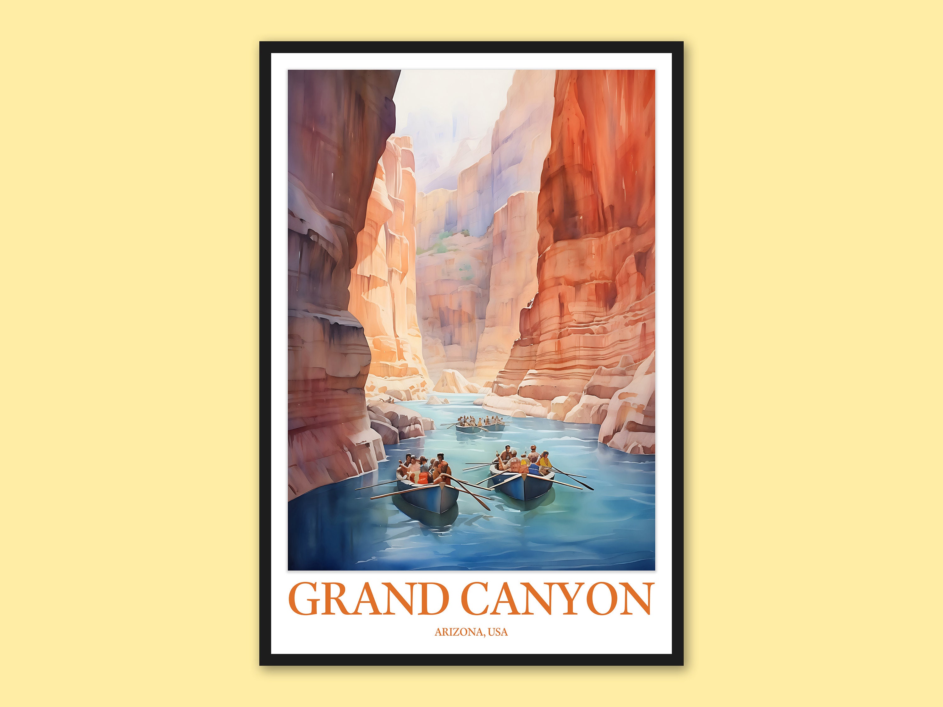 Grand Canyon Rafting Art Print: Colorado River Travel Poster - Etsy