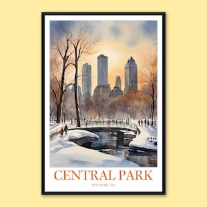 Impresión invernal de Central Park: arte mural de viajes por Nueva York