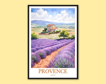 Provence Lavender Field Art Print: France Travel Poster