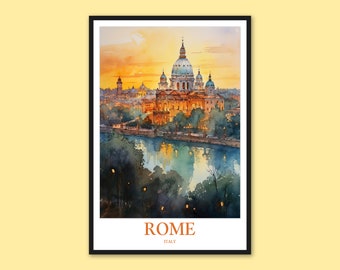 Rome Travel Poster: Italy Wall Art Print