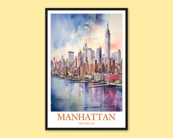 Manhattan Travel Print: New York City Wall Art