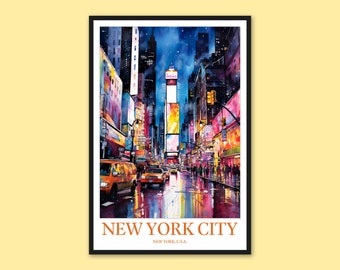 Times Square Print: New York City Travel Poster