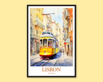Lisbon Tram Print: Portugal Travel Poster