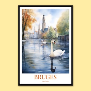Bruges Travel Poster: Belgium Wall Art Print