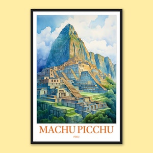 Machu Picchu Travel Poster: Peru Wall Art Print