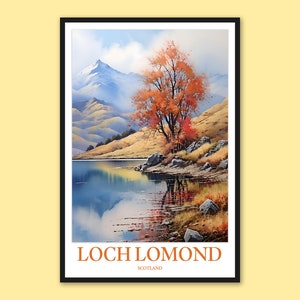 Stampa di Loch Lomond, Scozia: arte murale da viaggio