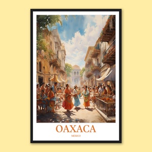 Oaxaca Print Oaxaca City Poster Oaxaca Marimba Decor Oaxaca Wall Art Watercolor Oaxaca Travel Wall Art Mexico Wall Art Oaxaca Gift Art Lover