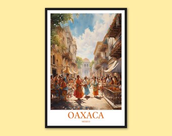 Oaxaca City Print: Watercolor Mexico Travel Wall Art
