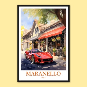Maranello Italy Travel Poster: Car Lover Wall Art - Etsy