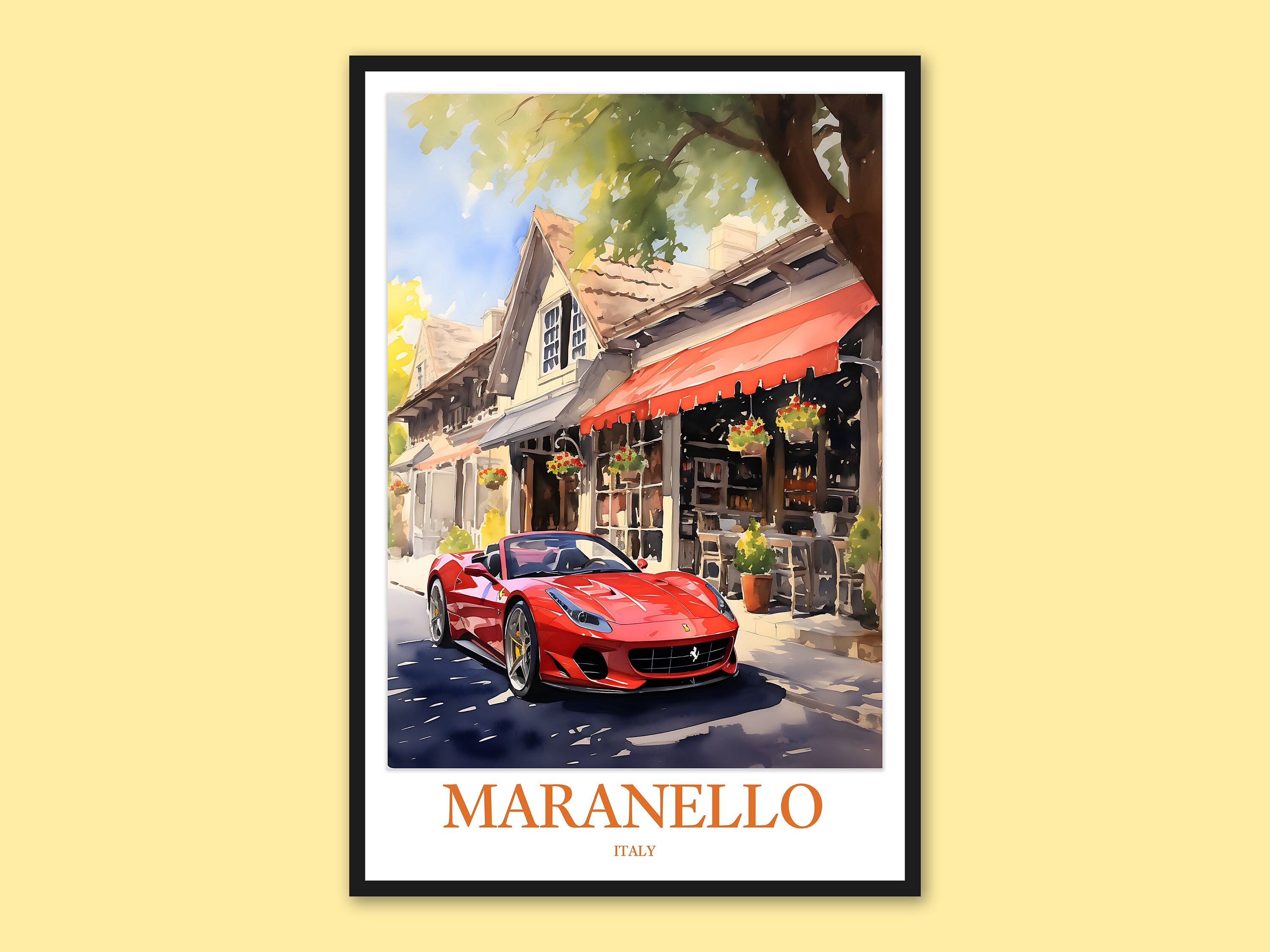 Maranello Italy Travel Poster: Car Lover Wall Art - Etsy