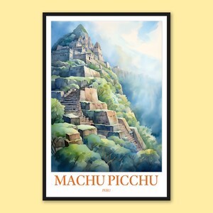 Machu Picchu Travel Poster: Peru Wall Art Print