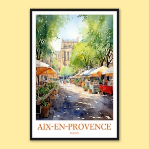 Aix-en-Provence Travel Poster: French Riviera Wall Art