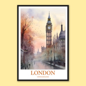 London Travel Poster: Big Ben England Wall Art