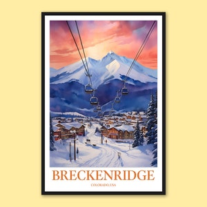 Breckenridge Colorado-reisposter: muurkunst skistad