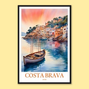 Costa Brava Travel Poster: Spain Wall Art, Framed Option