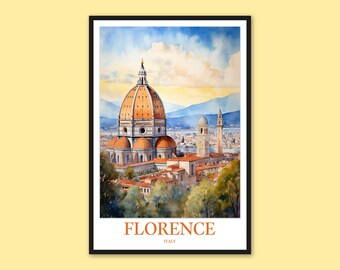 Florence Travel Poster: Italy Wall Art Print