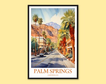 Impresión de viaje de Palm Springs: arte mural moderno de mediados de siglo