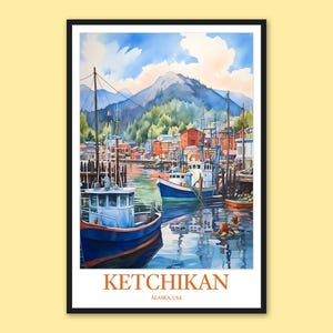 Ketchikan Alaska Harbor Print: Travel Wall Art