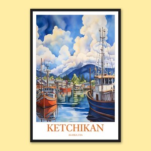 Ketchikan Alaska Harbor Art Print: Travel Wall Decor