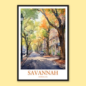 Savannah Travel Print: Georgia Wall Art Poster