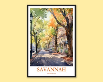 Savannah Travel Print: Georgia Wall Art Poster