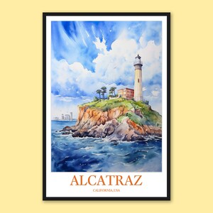 Alcatraz Wall Art Alcatraz Poster Alcatraz Island Print Alcatraz Wall Decor Alcatraz Travel Art San Francisco Wall Art Alcatraz Gift Lover