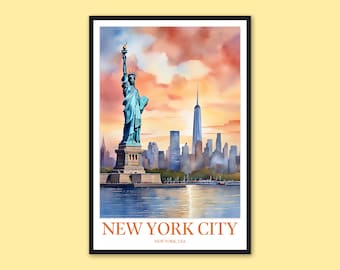 Statue of Liberty Print: New York City Travel Poster