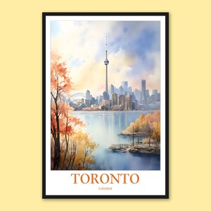 Toronto Skyline Print: Travel Wall Art, Canada Poster