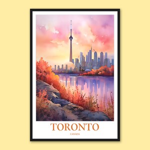 Toronto Travel Poster: Skyline Watercolor Art Print