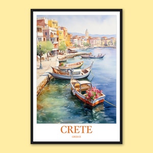 Crete Travel Poster: Aegean Sea Art Print