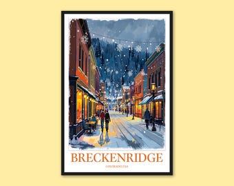 Impresión de Breckenridge, Colorado: Arte mural navideño nevado