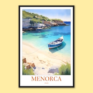Menorca Travel Poster: Spain Wall Art Print
