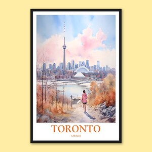 Toronto Travel Poster: Skyline Watercolor Art Print