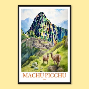 Machu Picchu Travel Poster: Peru Wall Art Print