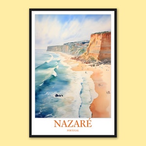 Nazaré Wall Decor Nazaré Travel Print Wall Art Nazare Poster Nazaré Print Nazaré Travel Wall Art Portugal Wall Art Gift Nazare Cliffs Print
