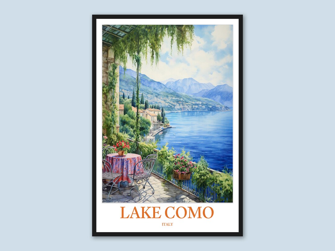 Lake Como Poster Lake Como Print Art Lake Como Wall Art Lake Etsy