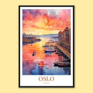 Oslo Harbor Print: Norway Travel Wall Art