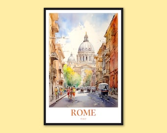 Rome Travel Print: Italy Wall Art Poster
