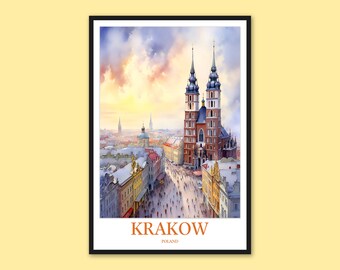 Cracovia imprimir arte Cracovia pared arte Cracovia cartel Cracovia pared decoración Cracovia viaje pared arte Polonia pared arte Cracovia regalo Cracovia arte Cracovia amante