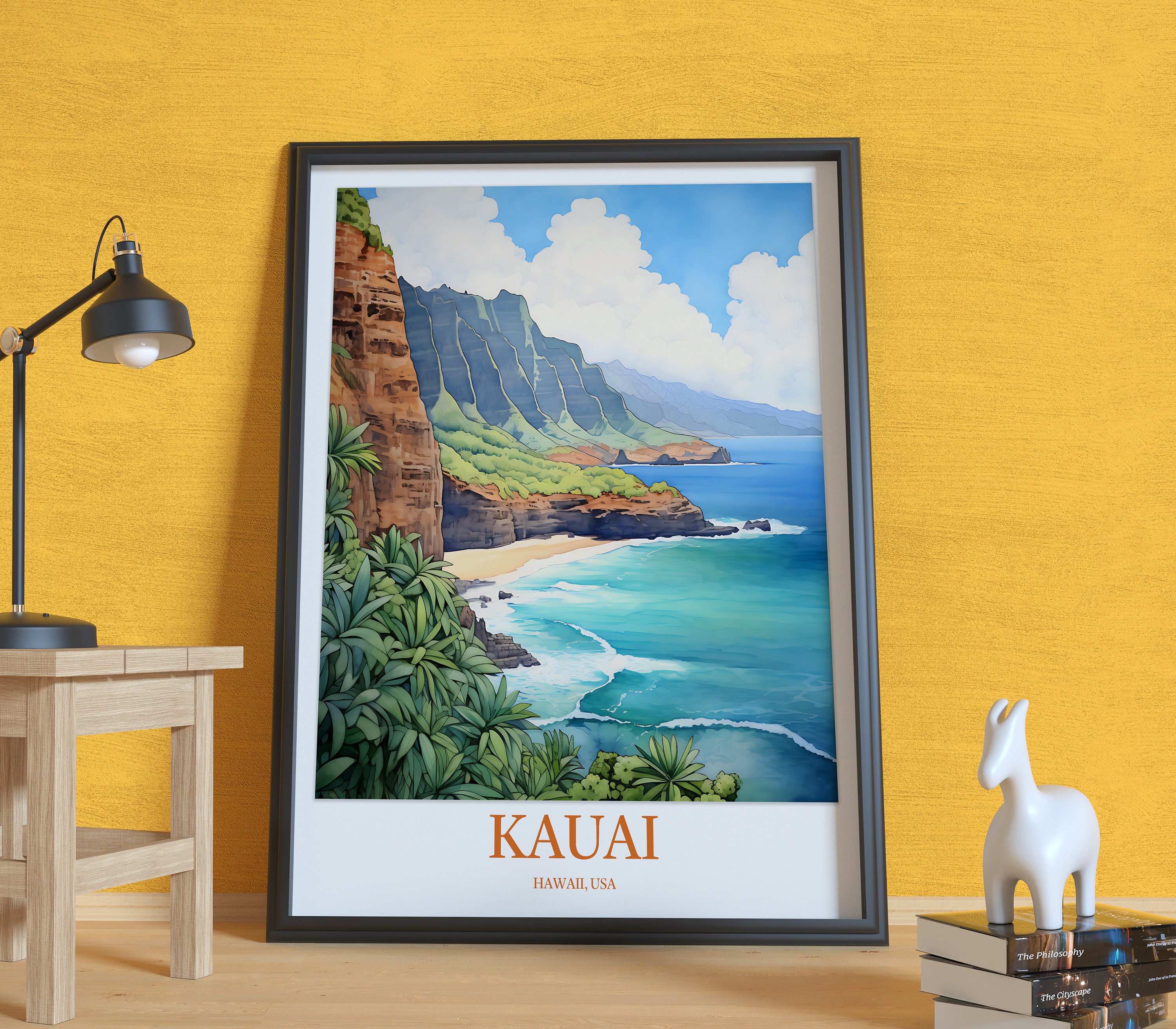 Kauai Poster Kauai Wall Art Kauai Island Print Art Kauai Na Pali Coast Decor Kauai Kalalau Trail
